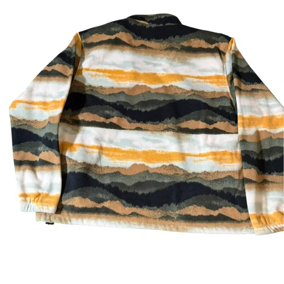 Columbia Men's Patterned Fleece Jacket - Black, Orange, White Size XL Super Warm - Picture 4 of 6